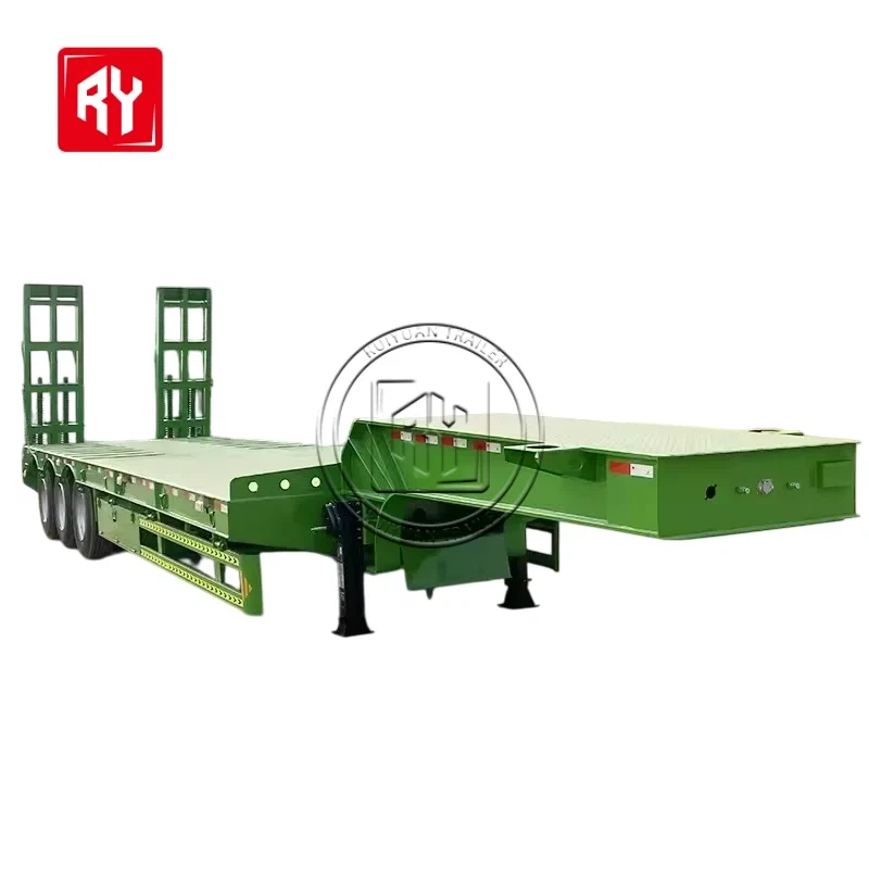 Ruiyuan 3 เพลาสีขาวเทรลเลอร์เตียงนอนต่ำ