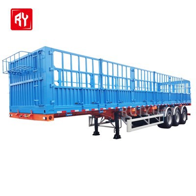 3 เพลา 60 ตันรั้วสินค้ารถเทรลเลอร์